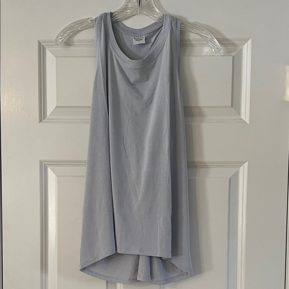 Athleta Light Gray Racerback Tank Top, Size L